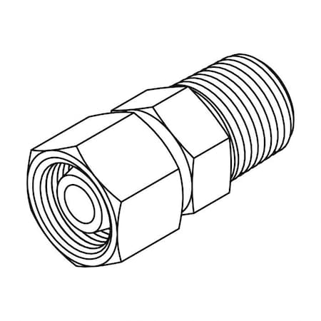 Hydraulic Fitting-Metric CompressionL15(22X1.5)-08NPT STUD STANDPIPE